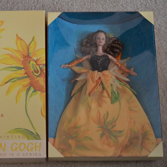 LE NRFB SUNFLOWER VINCENT VAN GOGH ARTIST SERIES BARBIE DOLL 19366 - Picture 1 of 4